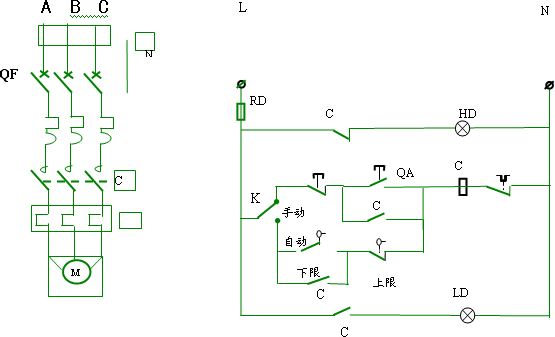 水位控制信號控制補(bǔ)水泵的電氣原理圖